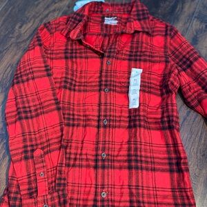 Cat & Jack Red and Black Plaid Long Sleeve Shirt